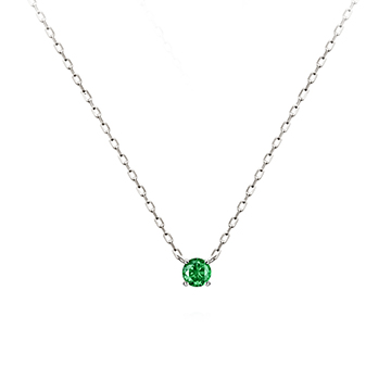 버드케이지II 목걸이 14k 화이트골드 emerald 0.1ct