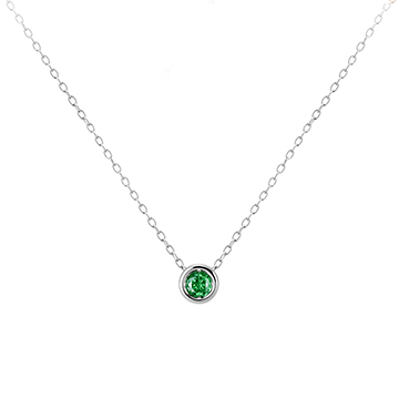 헤미스피어 목걸이 14k 화이트골드 emerald 0.2ct