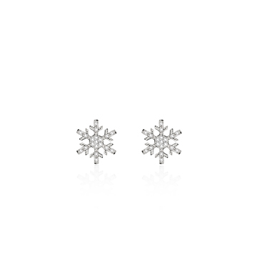 눈의 꽃 귀걸이 (소) Silver_925 CZ